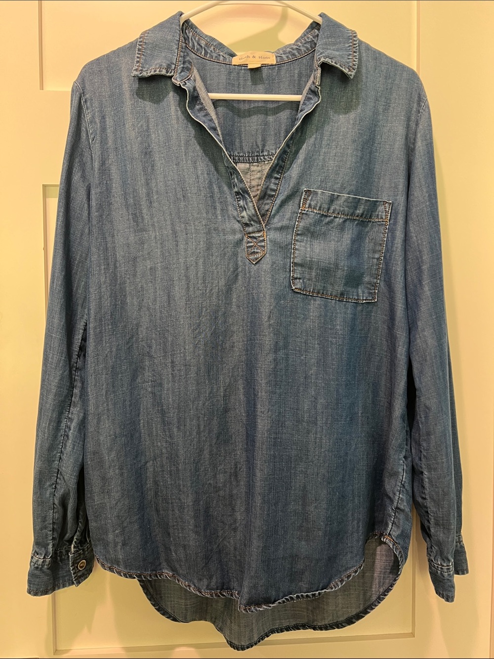 cloth & stone Indigo Denim Button-Down Style Shirt